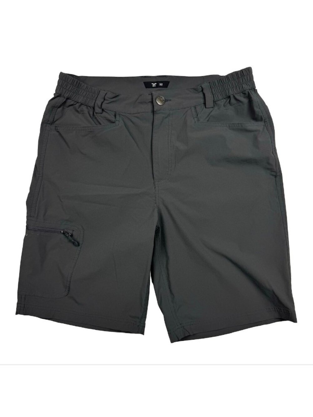 Mier Men's Nylon Blend Performance Pocket Shorts Gray • Size 32